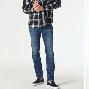 MAVI Jeans Mens 40x30 Jake Slim Straight Leg Distressed Medium Wash Blue